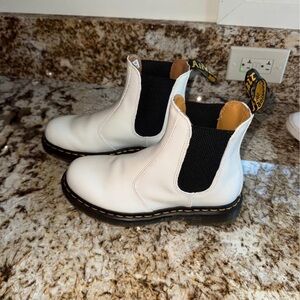 Dr. Martens White Ankle Boots